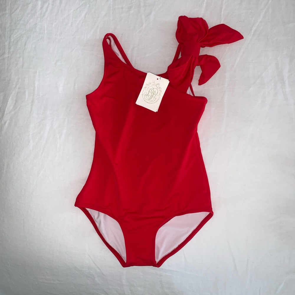 TBBC Brookhaven bow bathing suit in Richmond Red Sz 7